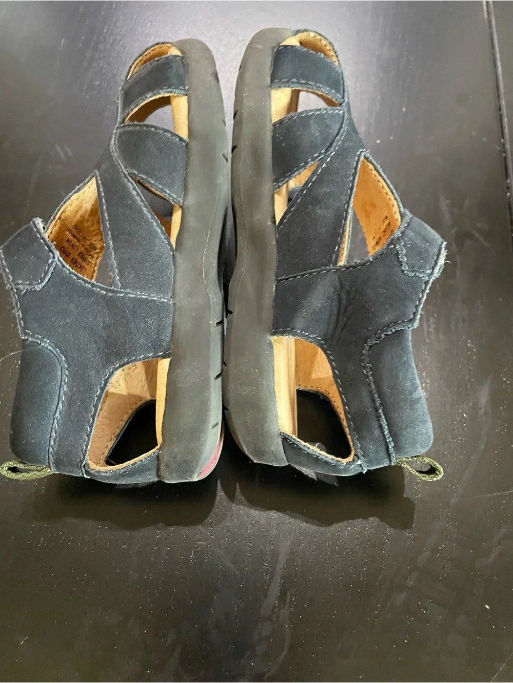 Stride rite Kids Navy suede Sandals Adj Strap walkers fisherman shoes sz 8W